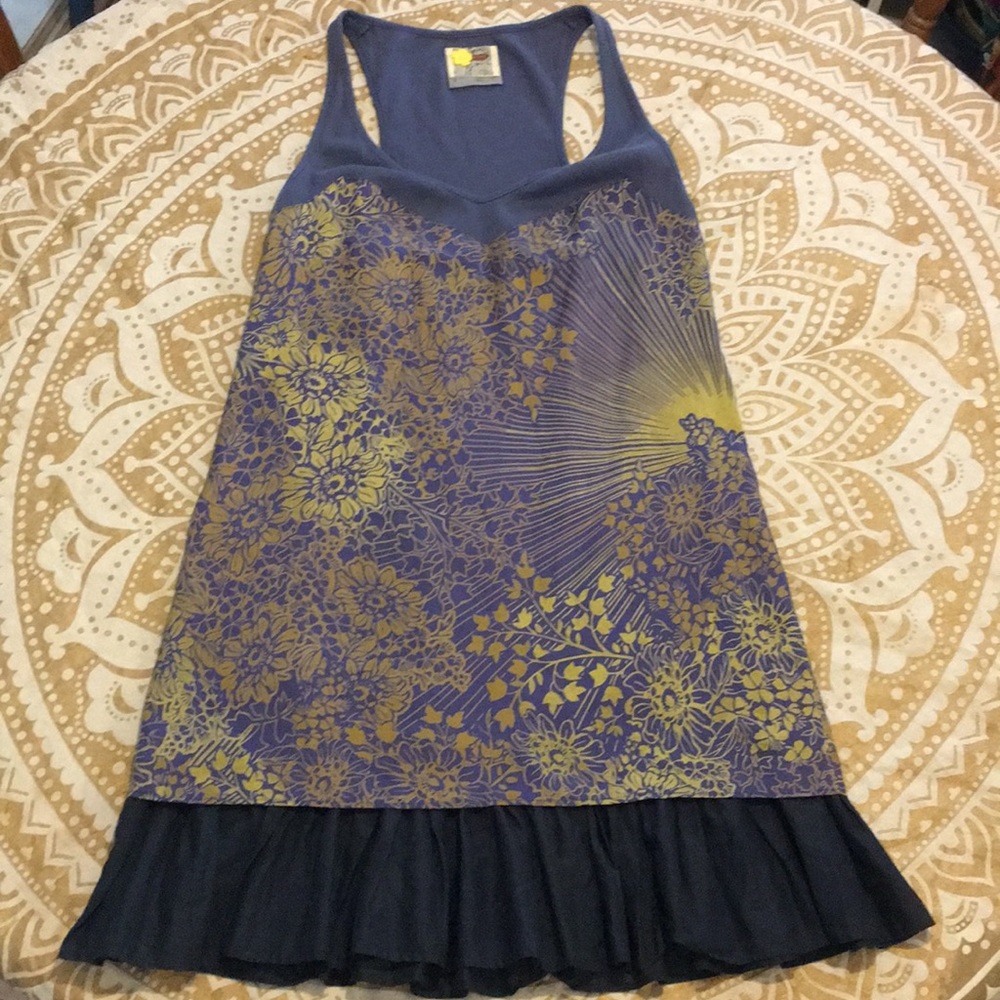 FREE PEOPLE SILK w/Cotton lining racer back dress